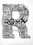 R di Roma - stampa grafica in edizione limitata