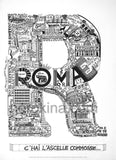 R di Roma - stampa grafica in edizione limitata