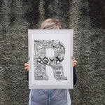 R di Roma - stampa grafica in edizione limitata-Nerokina