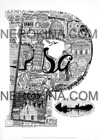 P di Pisa - Stampa grafica in edizione limitata